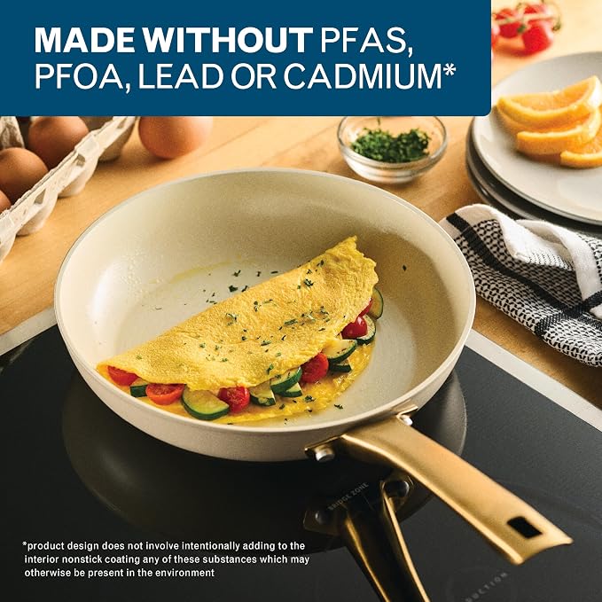 Farberware Forged Induction Ceramic Nonstick Cookware Set, 12-Piece, Taupe Pots & Pans