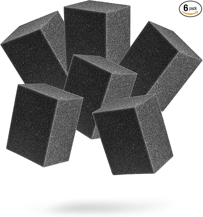 Adam's Polishes Block Applicator (6 Pack) Trim Dressing & Tire Shine Applicator Pad for Car Detailing | Reusable & Customizable Durafoam | for Use After Car Wash Wheel Cleaner