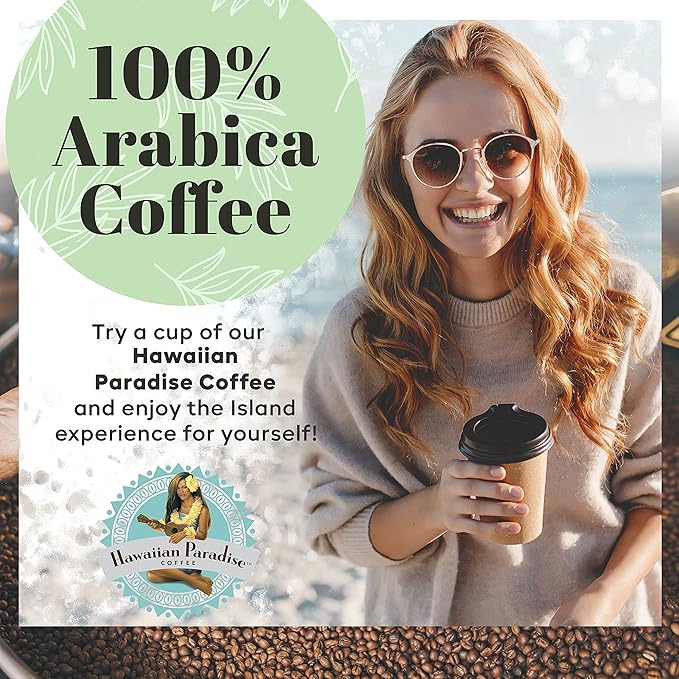 Hawaiian Paradise Coffee Hazelnut Ground Coffee - Premium Rich Flavored Bold Signature Brewed – 100% Arabica Beans (Hawaiian Hazelnut 24oz. Bag Ground)