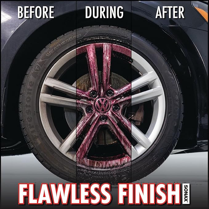 SONAX Wheel Cleaner Brush Combo | Complete Car Wheel Cleaning Kit | Brake Dust Remover, Microfiber Towel | Professional-Grade, Easy to Use | SON-232200-AZBN