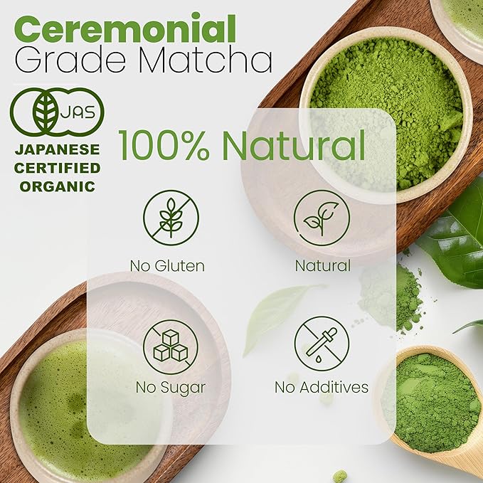 Matcha Wellness Ceremonial Grade Matcha Powder – Organic First Harvest Japanese Green Tea from Kyoto – 1.4oz – No Sugar, No Additives, No Gluten