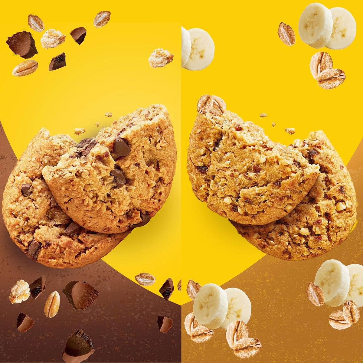 belVita Soft Baked Breakfast Bars Variety Pack, Banana Bread and Oats & Chocolate, 3 Boxes of 5 Packs (1 Biscuit Per Pack)