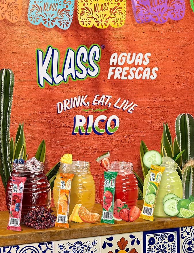 Klass Aguas Frescas | Drink Mix Cucumber Limeade | Sugar Free Drinks! (40 Count Powder Stick Packets) (Pack of 2)
