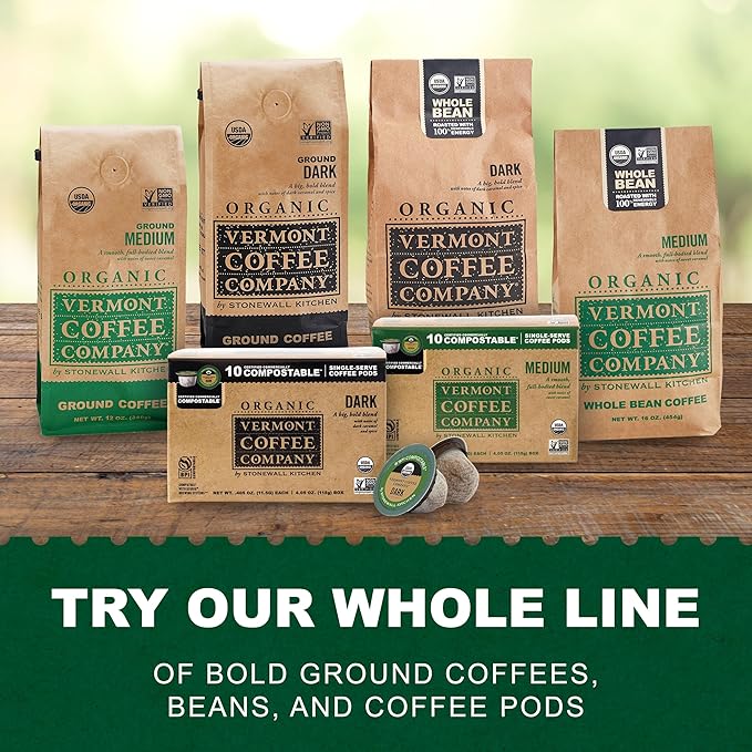 Vermont Coffee Company, Organic Light Roast Ground Coffee, 12oz., Made in the USA