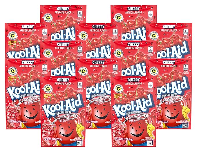 KOOL-AID CHERRY Unsweetened Drink Mix (12 Packets)
