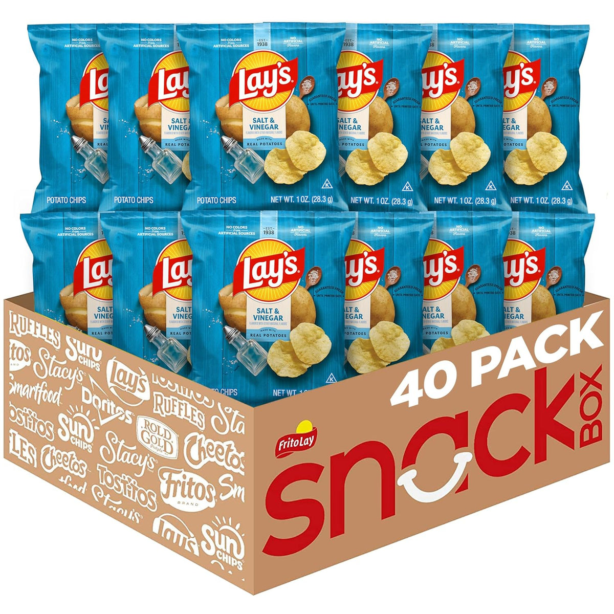 Lay's Potato Chips, 4 Flavor Variety Pack, 1 oz Single Serve Bags, (40 Pack)
