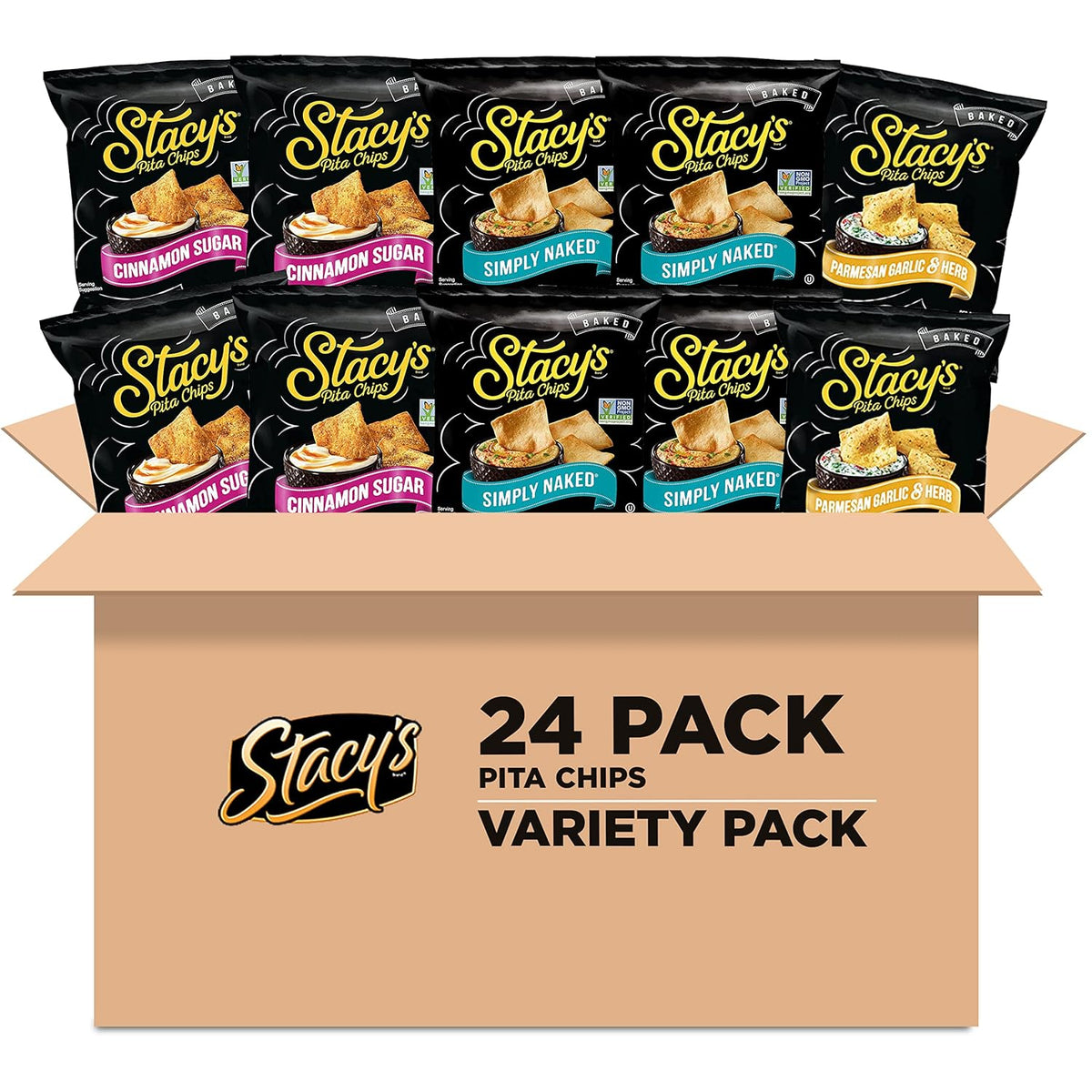 Stacy's Pita Thins Variety Pack, No Artificial Colors or Flavors, 1 Oz (24 Count)