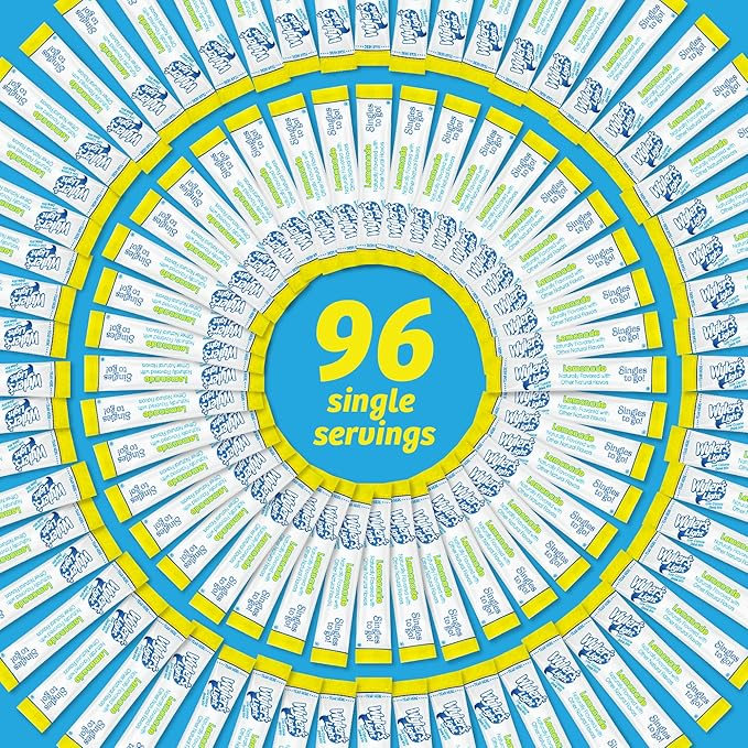 Wyler's Light Singles To Go Powder Packets, Water Drink Mix, Lemonade, 12 Boxes, 8 Servings per Box, 96 Total Servings