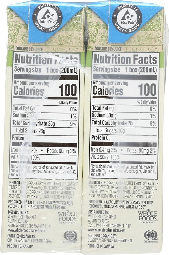365 by Whole Foods Market, Featuring Wild Kratts, Fruit Juice Sweetened Lemonade (8-6.75 Fl Oz Boxes), 54 Fl Oz (Pack of 2)