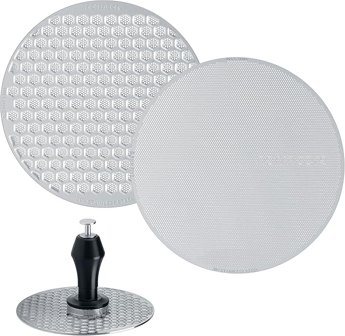 Normcore 53.3mm Magnetic Puck Screen Kit - 0.2mm Ultra-Thin, 0.8mm Standard Espresso Filter Screens with Magnetic Pin and Stand - 304 Stainless Steel Reusable Metal Coffee Filter