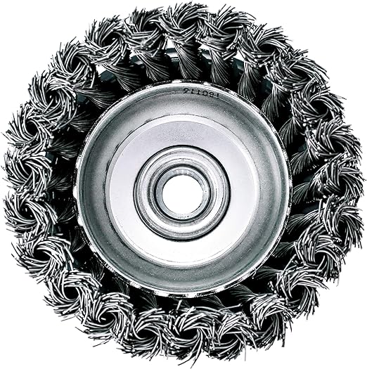 Makita 1 Piece - 4 Inch Knotted Wire Cup Brush for Grinders - Heavy-Duty Conditioning for Metal - 4" x 5/8-Inch | 11 UNC