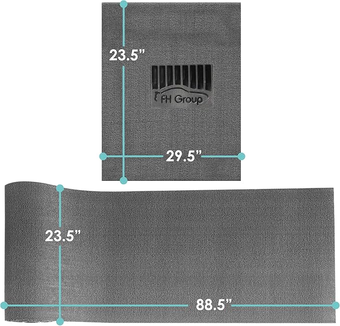 FH Group Car Floor Mats - DIY Ultra Waterproof Trimmable Non-Slip Vinyl Floor Mats, Solid Black