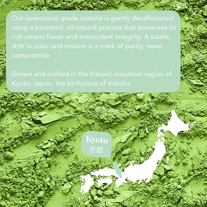 Decaf Mint Matcha Green Tea Powder From Japan – 1.06 oz / 30 g – With Mint Adaptogen- Ceremonial Grade & Sugar-Free – No Fillers or Milk Powders – Naturally Decaffeinated Without Chemicals – Tested for Heavy Metals – First Harvest, Shade-Grown & Caffei...