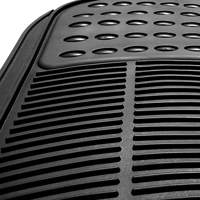 FH Group Automotive Floor Mats - Heavy-Duty Rubber, All Weather Protection Universal Fit Full Set Floor Mats and Cargo Mat, Climaproof, Semi Custom Trimmable for Most Cars, Sedan, SUV, Truck, Black