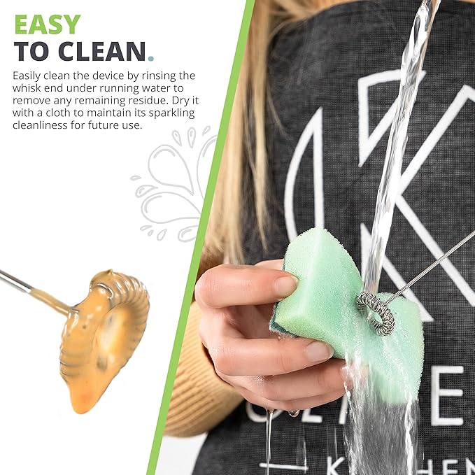 Oliver's Kitchen ® Handheld Milk Frother - Create Milky Foam For Coffee, Cappucino, Hot Chocalate And More in Seconds - USB-C Rechargeable
