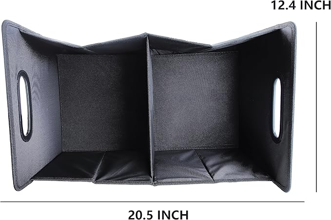 Foldable Car Organizer - Trunk Organizer and Storage for Car, SUV, Sedan (Oxford Cloth - Black, 20.5" x 12.4")