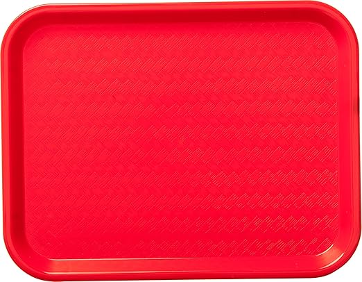 Carlisle FoodService Products Café Standard Cafeteria/Fast Food Tray, 10" x 14", Red (Pack of 2)