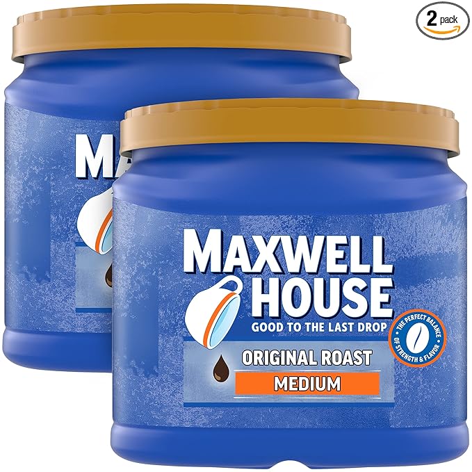 Maxwell House The Original Roast Medium Roast Ground Coffee 30.6 oz Canisters (Pack of 2)