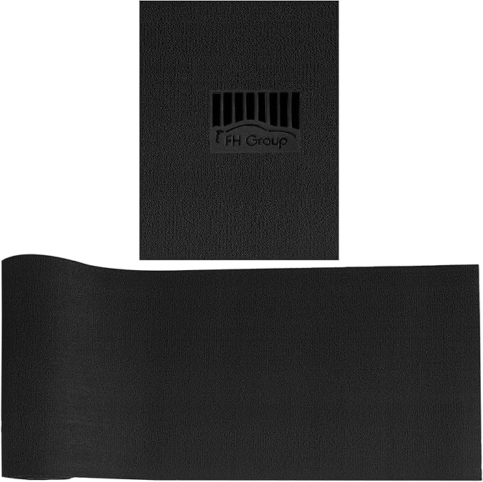FH Group Car Floor Mats - DIY Ultra Waterproof Trimmable Non-Slip Vinyl Floor Mats, Solid Black