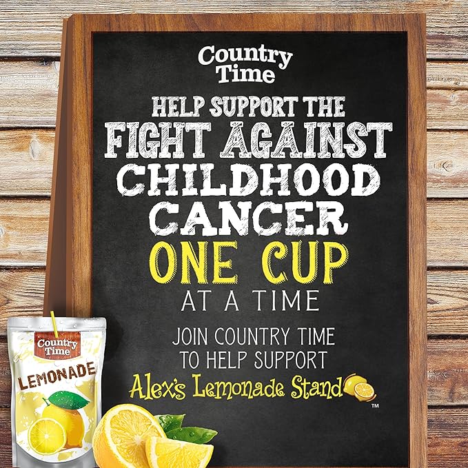 COUNTRY TIME Lemonade Ready to Drink Flavored Drink Pouches, 40 ct Pack, 4 Boxes of 10 Drink Pouches