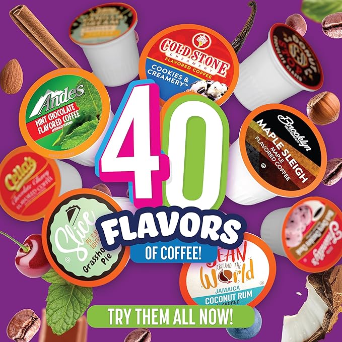 Two Rivers Coffee Pods Compatible with K Cup Brewers Including 2.0, Assorted Flavored Coffee 100 Count