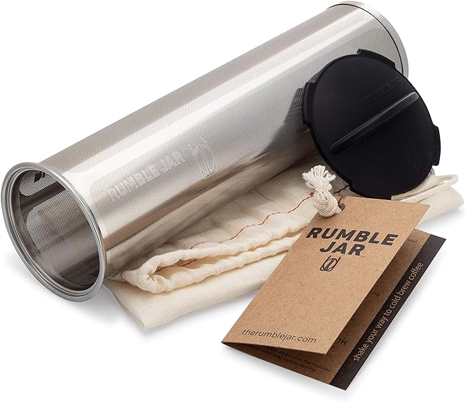 Rumble Jar - Next-Gen Cold Brew Coffee Maker for Mason Jars - 200 Micron Filter Is Ideal for Coarse Grounds & Stronger Coffee - Standalone Filter (no Mason Jar included)