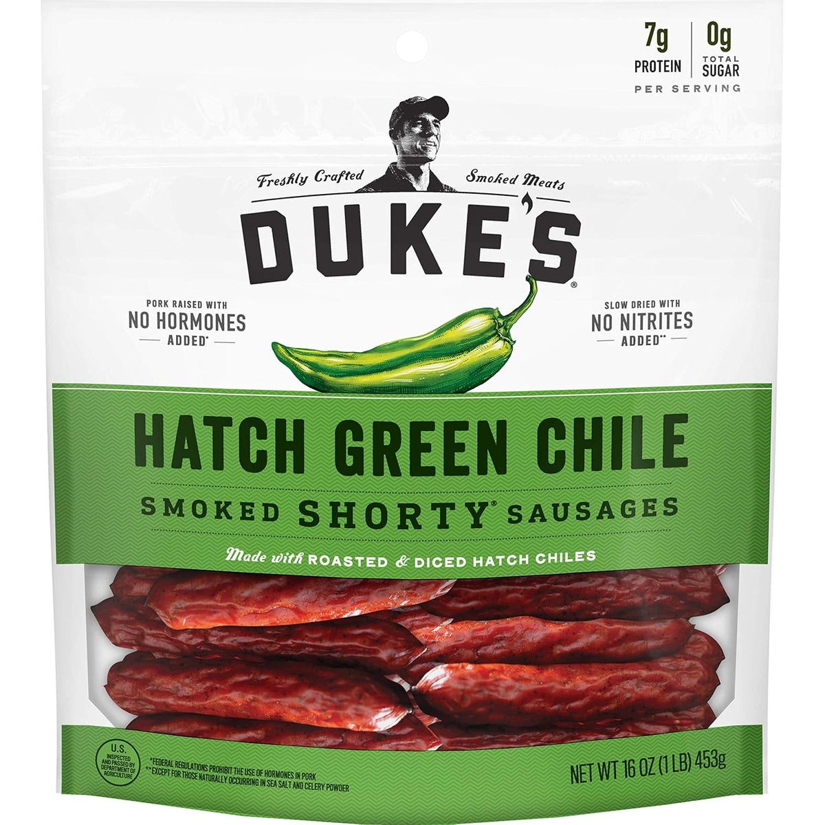 Duke's Pork Hot & Spicy Smoked Shorty Sausages, 7g Protein Per Serving, 16 oz.