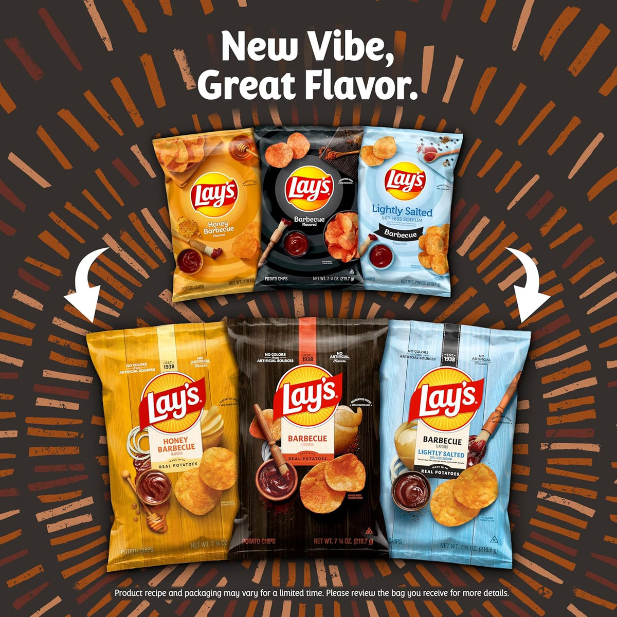 Lay's Potato Chips Variety Pack, 1 oz Bags, (21 Pack) (Packaging and Formula May Vary)