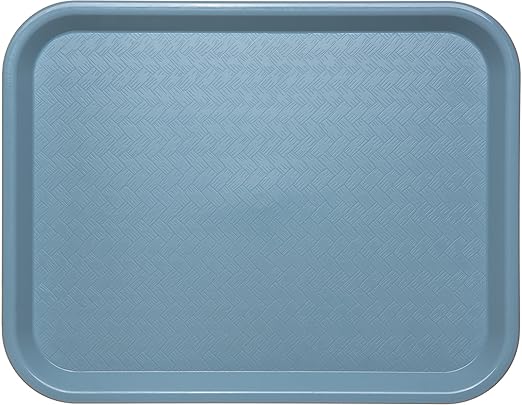 Carlisle FoodService Products Cafe Cafeteria Tray, Meal Tray, Fast Food Tray with Patterned Surface for Cafeterias, Fast Food, and Dining Room, Plastic, 10 x 14 Inches, Slate Blue, (Pack of 24)