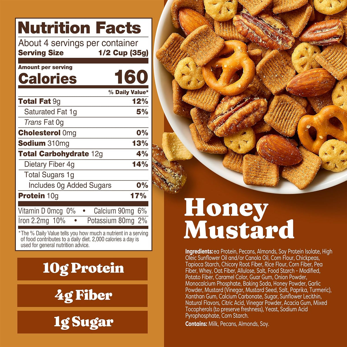 Catalina Crunch Protein Snack Mix - 10g Protein, 1g Sugar per Serving - Good Source of Fiber, Gluten Free - Honey Mustard, 5.25 Ounce Bag (Pack of 1) - Packaging May Vary