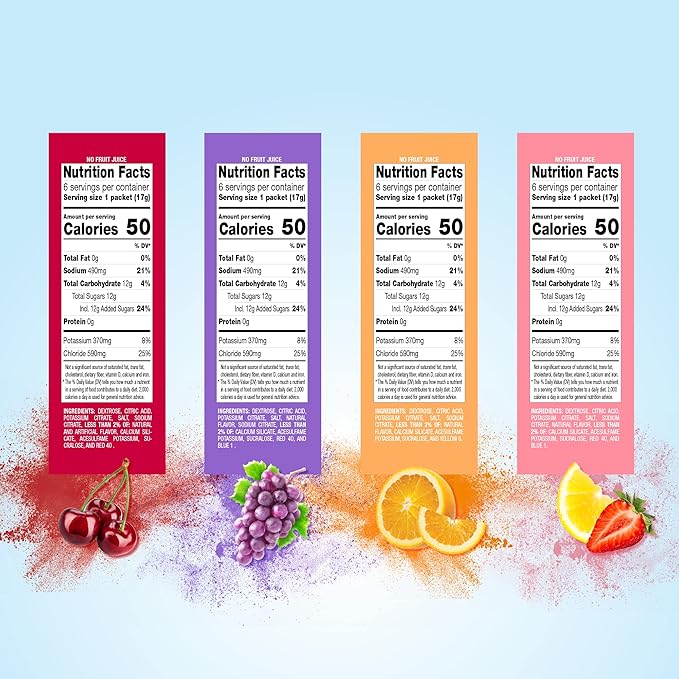 Amazon Basic Care Electrolyte Powder Packets, Strawberry Lemonade, 6 Count (Pack of 1)
