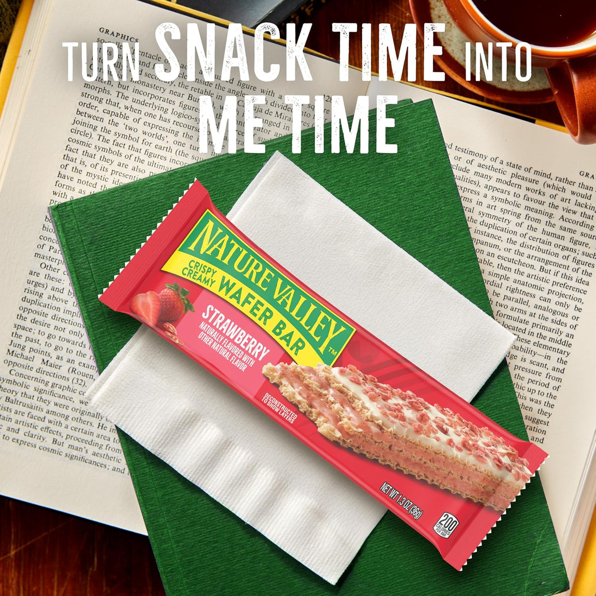 Nature Valley Whole Grain Crispy Creamy Wafer Bars, Strawberry, 5 Bars, 6.5 oz, Non-GMO