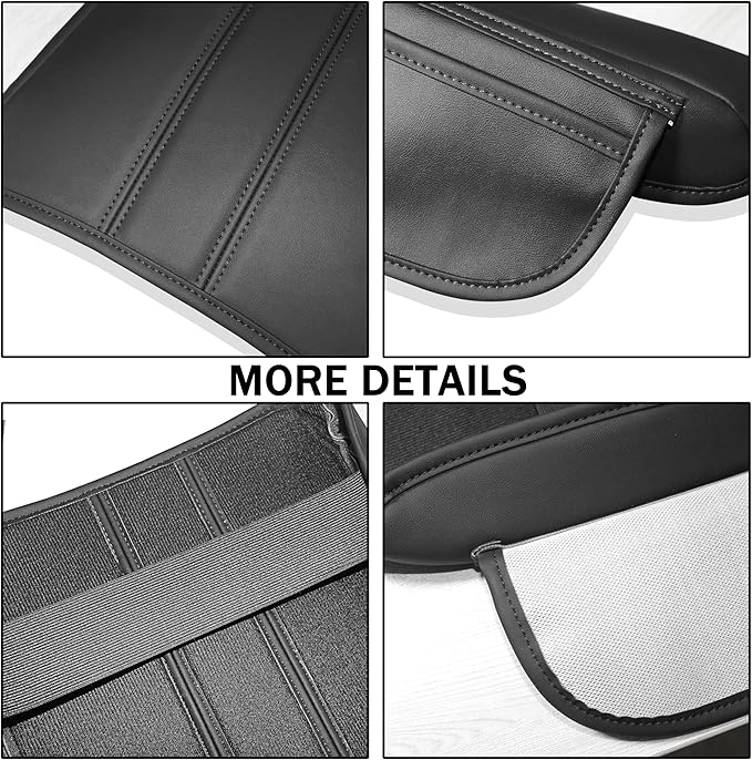 SENSHINE Armrest Cover for Honda Pilot Accessories 2023 2024 2025 2026 Center Console Cover Anti-Scratch Leather Armrest Protector Middle Console Pad with Side Pockets for Honda Pilot (Black Stitch)