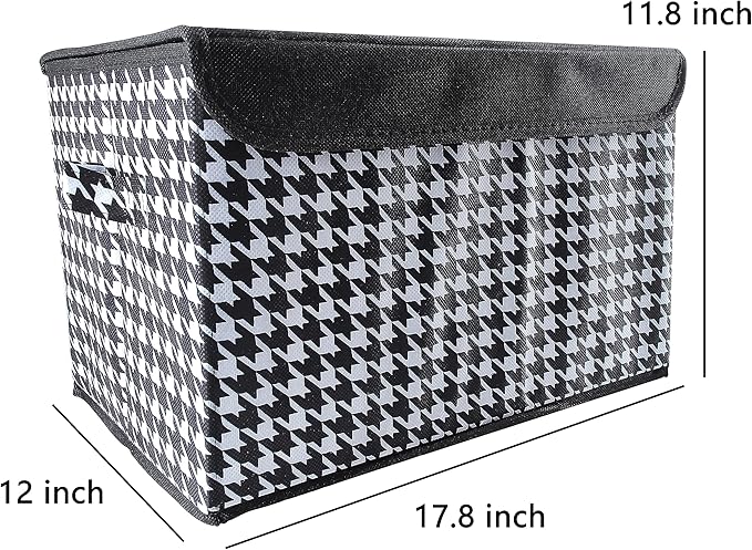 Foldable Car Organizer - Trunk Organizer and Storage for Car, SUV, Sedan (Declare-Black White-Big, 17.8" x 12")