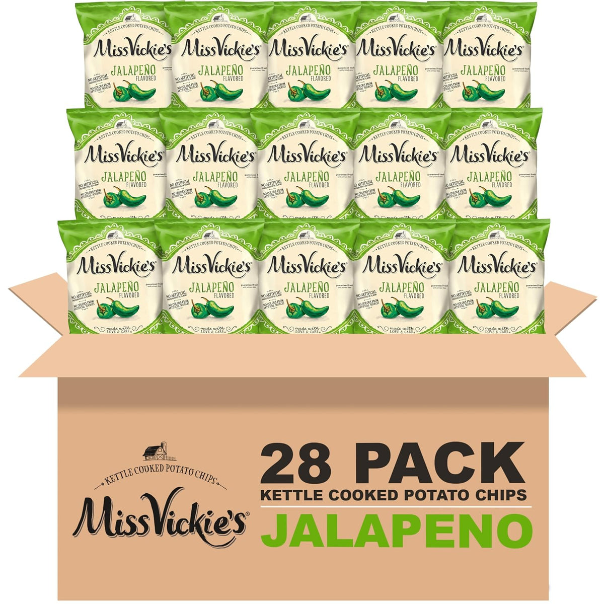 Miss Vickie's Kettle Cooked Potato Chips, Variety Pack, 1.375 Ounce (Pack of 28)