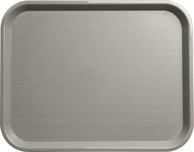 Carlisle FoodService Products Cafe Plastic Fast Food Tray, 14" x 18", Gray (Pack of 2)