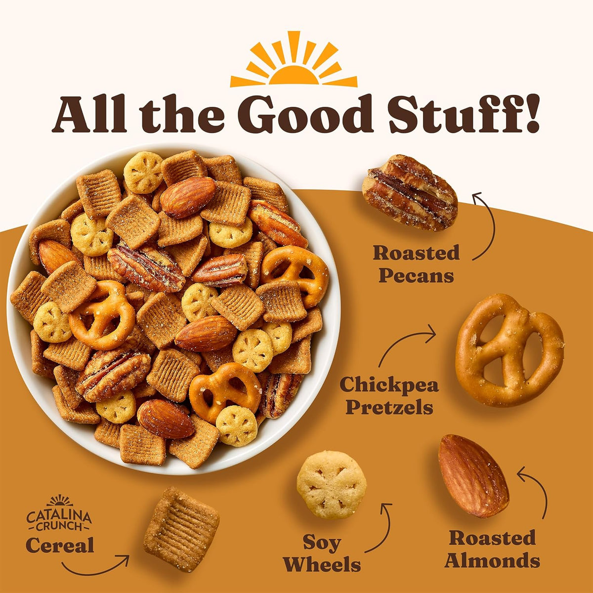 Catalina Crunch Protein Snack Mix - 10g Protein, 1g Sugar per Serving - Good Source of Fiber, Gluten Free - Honey Mustard, 5.25 Ounce Bag (Pack of 1) - Packaging May Vary