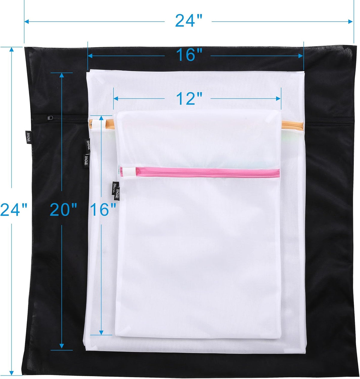 BAGAIL Laundry Bags Mesh Wash Bag for Intimates Lingerie and Delicates, 5Pcs (1XL,2L,2M)