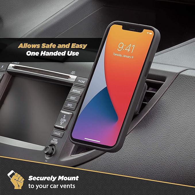 Scosche MAGVM2I MagicMount Magnetic Car Phone Holder, Strong Magnet Car Mount for iPhone and Android, Secure Magnetic Cell Phone Mount for Air Vent, Universal 360° Adjustable Mobile Cellphone Holder