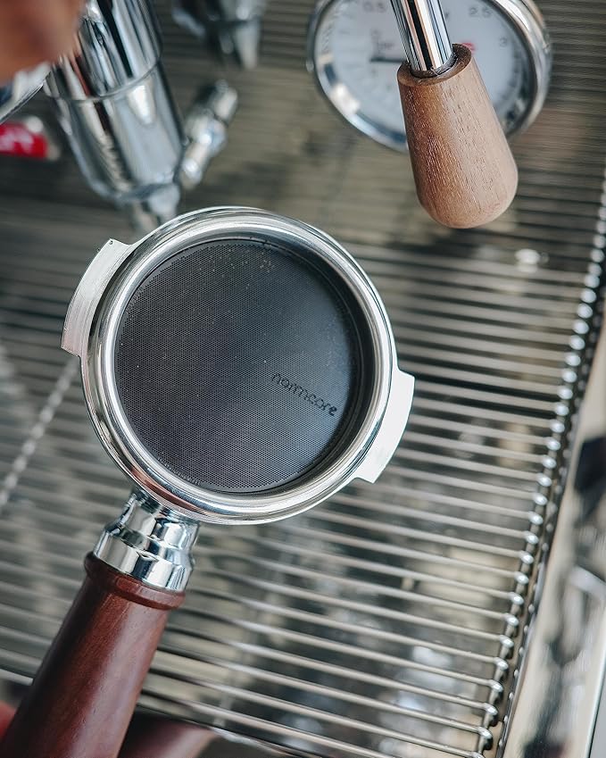 Normcore 58.5mm Ultra-Slim 0.2 mm Puck Screen - Lower Shower Screen - Metal Coffee Reusable Filter for 58mm Portafilter - 200-micron Laser etched - 316 Stainless Steel with Titanium PVD Coating