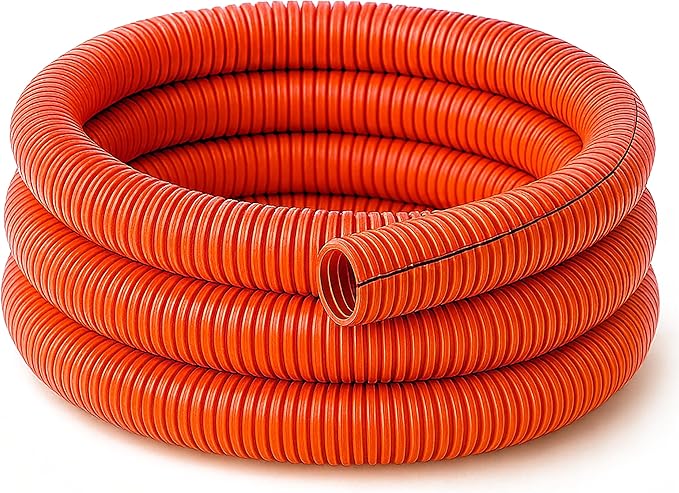 Electriduct Split Wire Loom Tubing Polyethylene Corrugated Flexible Conduit - 2" Nominal Size - 25 Feet - Orange