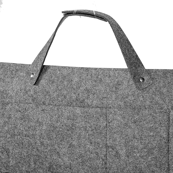 Car Backseat Organizer Bag Hanging Storage Pouch Felt Material Medium Gray Small Size Car Seat Hanging Organizer for Vehicle Interior Storage and Backseat Protection