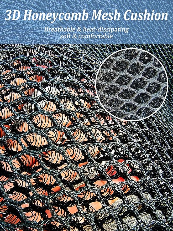 YUNZLAN Breathable 3D Air Mesh Car Seat Pad,Summer Cool Chair Seat, Car Seat Pads, Home Office Chair, Wheelchair 20" x 20" (Black, 1 Pack Seat Pad)