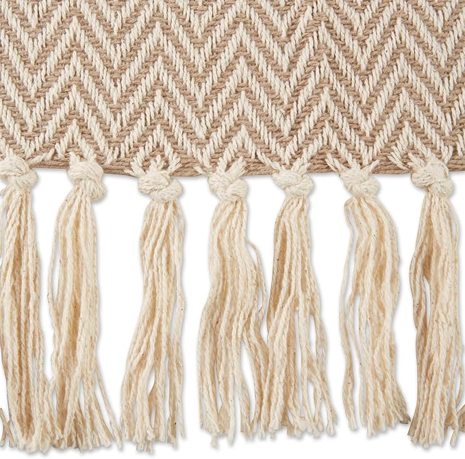 DII Chevron Throw Collection Handloomed Cotton, 50x60, Stone
