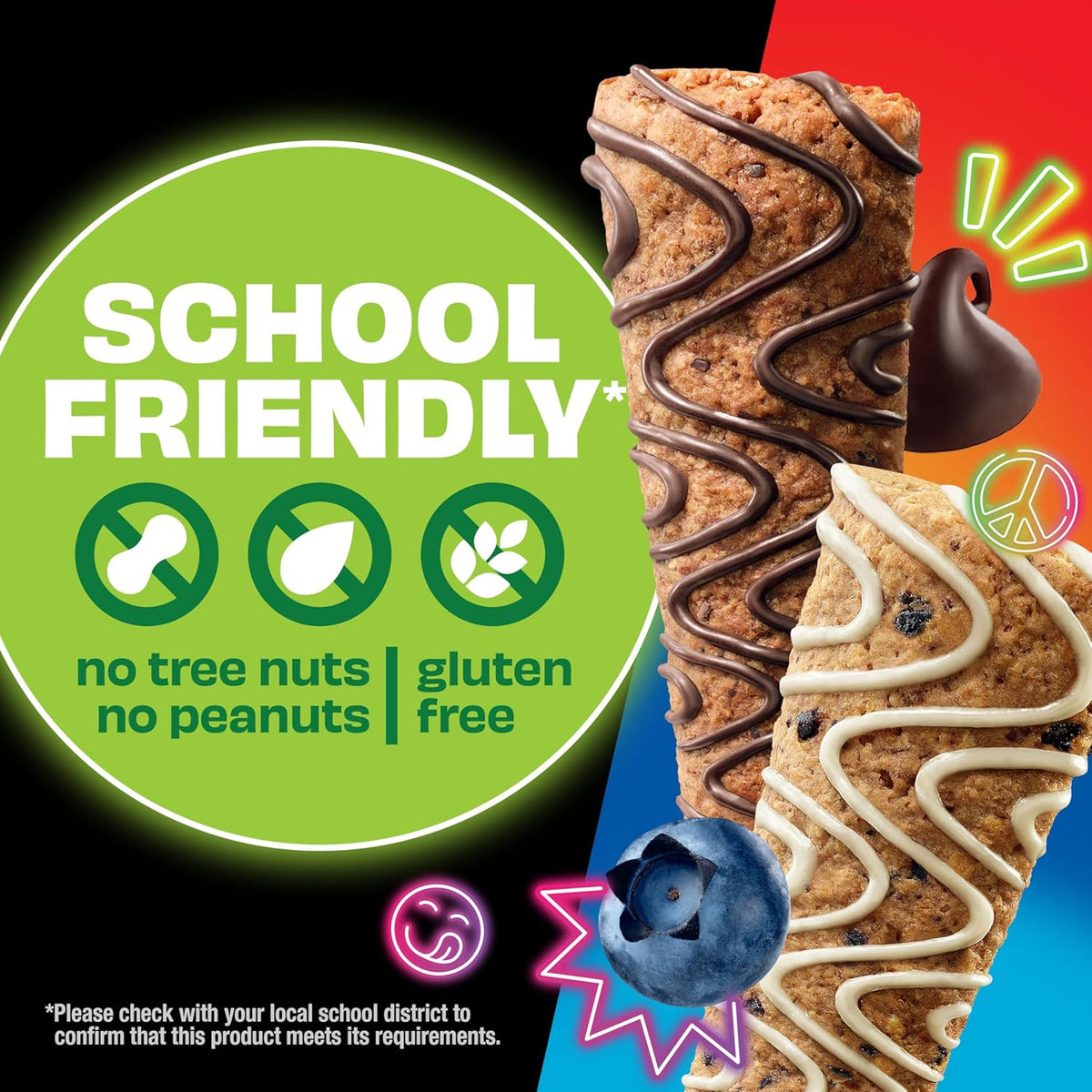 KIND Kids Granola Bars Variety Pack, Gluten Free, Low Sodium, Peanut and Tree Nut Free Snacks, Chocolate Chip, Blueberry Muffin, 5g Protein, 10 Count