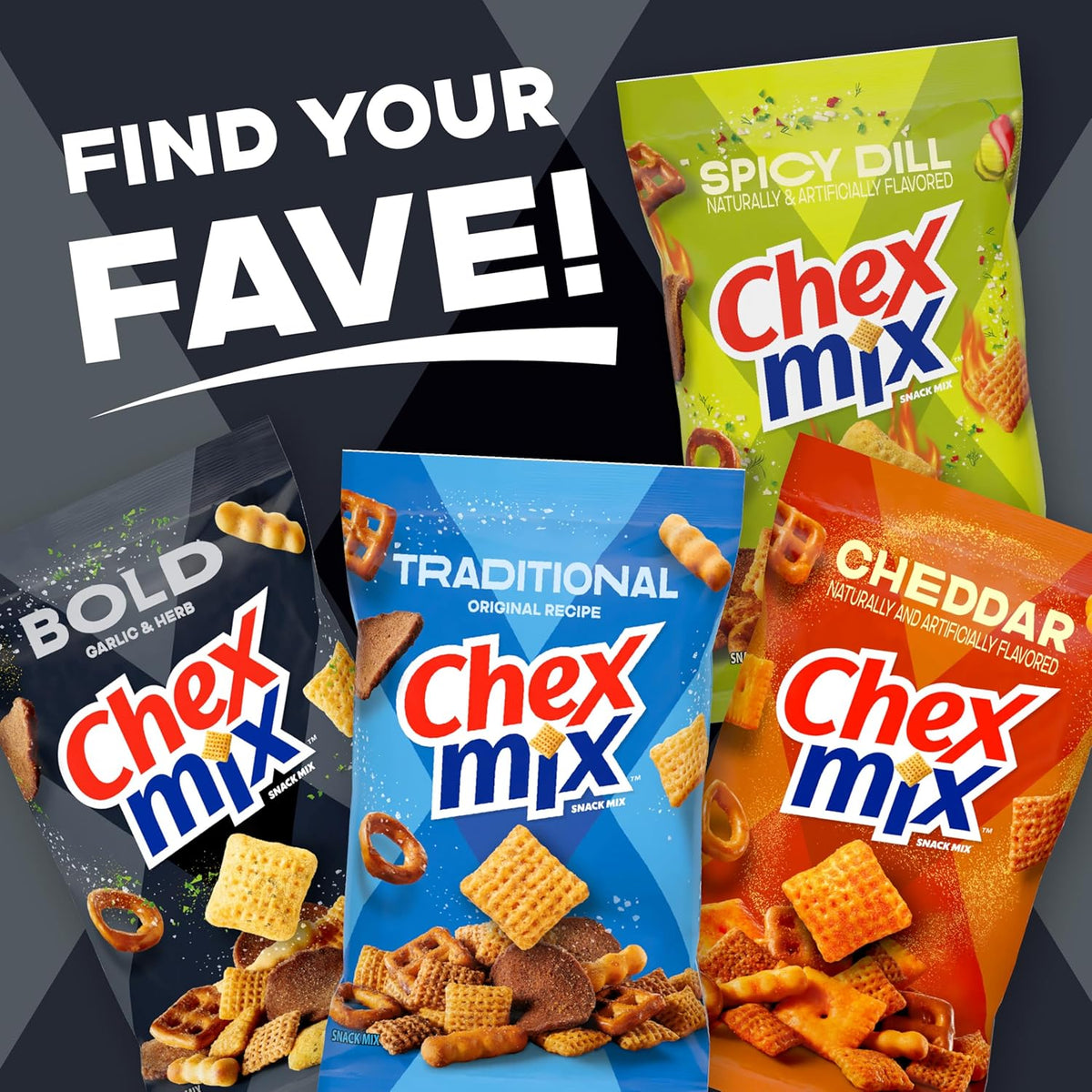 Chex Mix Bold Garlic and Herb Snack Mix, Snacks, 8 oz