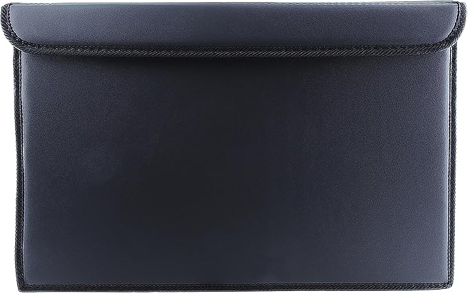 Foldable Car Organizer - Trunk Organizer and Storage for Car, SUV, Sedan (Leather-Black, 18.5" x 11.5")