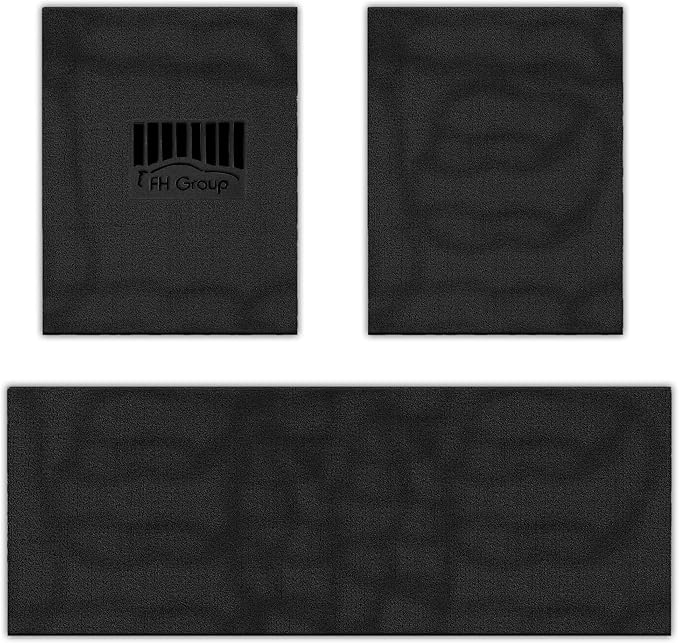 FH Group Car Floor Mats - DIY Ultra Waterproof Trimmable Non-Slip Vinyl Floor Mats, Solid Black