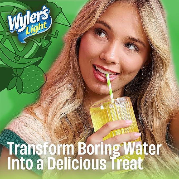 Wyler’s Light Water Flavoring Packets – Tropical Variety 6 Pack, 2 of Each Flavor – Kiwi Lime, Shirley Temple, Rainbow Sherbet – Sugar Free Singles To Go Drink Mix Packets – Flavored Water Enhancers
