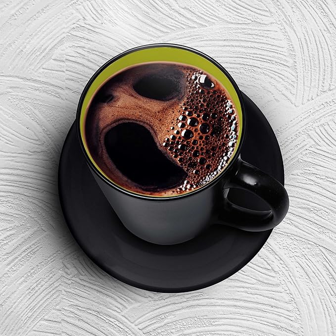 Custom Ceramic Coffee Latte Mugs 12 oz. Set of 10, Personalized Bulk Pack - Perfect for Coffee, Tea, Espresso, Hot Cocoa, Other Beverages - Lime Green